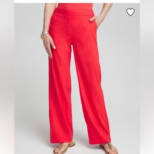 Chico's Vibrant Red Orange Wide Leg Pants